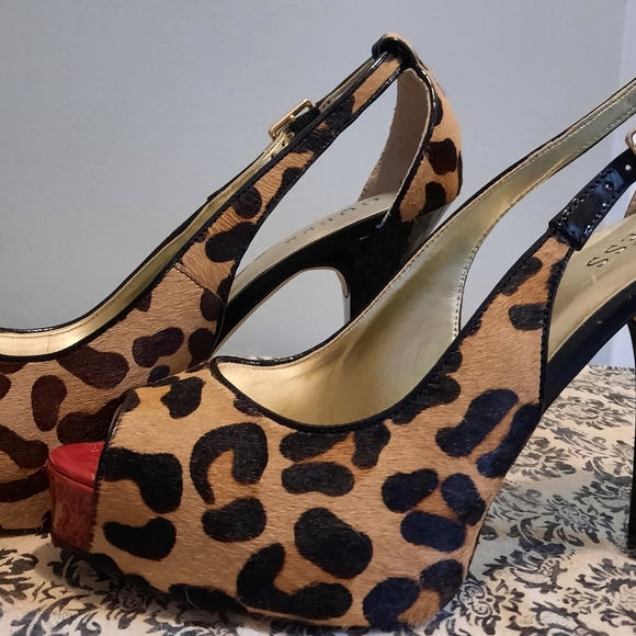 Guess leopard pony heels size 10 - Picture 3 of 5